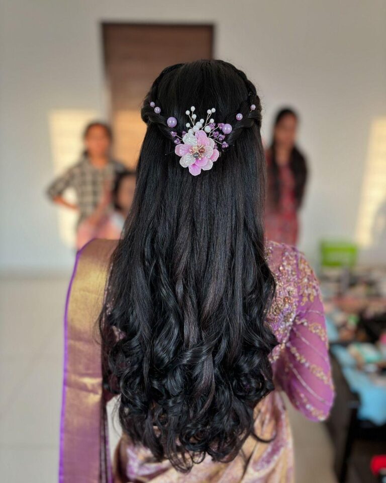 wedding hair style for saree